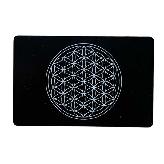 EMF harmonizer credit card Flower of Life - black 