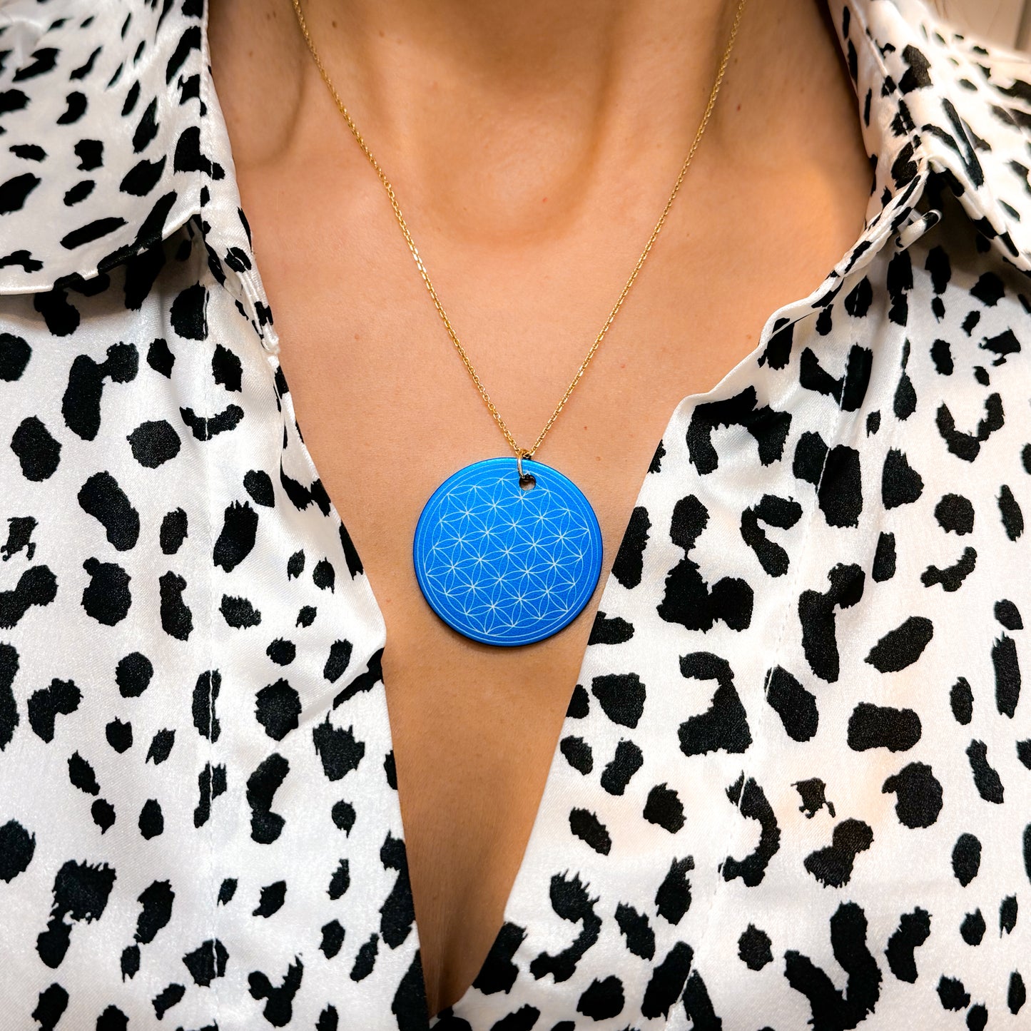 EMF Energy pendant Flower of Life - blue